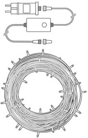 Nedis WIFILX01W50 - LED Karácsonyi lánc 50xLED/8 funkció 10m IP65 Wi-Fi Tuya meleg