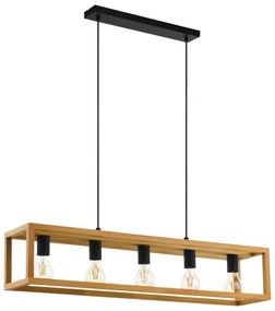 Eglo 32143 - BLACKCROWN kábeles függeszték, 5xE27/40W/230V, barna