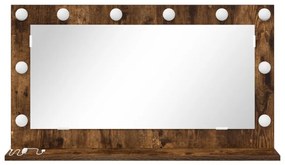 pipere tükör Füstölt tölgy, ezüst Fa, üveg 80 x 45 cm Tükör