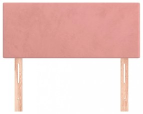 rózsaszín bársony fejtámla 100x5x78/88 cm