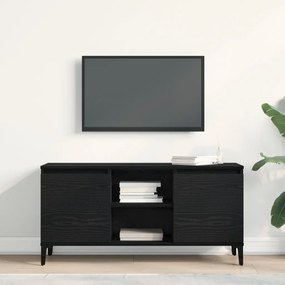 TV Szekrény Fekete Tölgy 102x35x50 cm Műanyag Fa