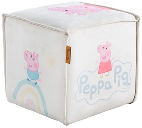 Fehér bársony gyerek puff Peppa Pig – Roba