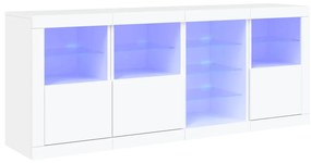 fehér tálalószekrény LED-világítással 164 x 37 x 67 cm