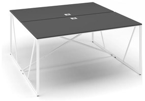 ProX asztal 158 x 163 cm, fedővel, grafit / fehér