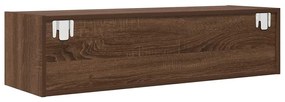 barna tölgy színű szerelt fa TV-szekrény 100x31x25,5cm