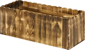 Outsunny téglalap alakú kerti virágláda növényekhez és virágokhoz, fenyőfából készült láda beltéri és kültéri használatra, 80x33x30 cm, természetes fa