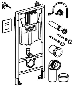 GROHE 38811KF0 - SOLIDO WC 3 az 1-ben szett, 1,13 m, fekete