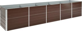 vidaXL barna horganyzott acél kerti magaságyás 400 x 80 x 77 cm