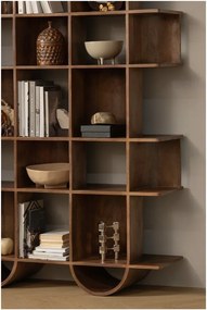 Sötétbarna mangófa könyvespolc 130x180x35 cm Sinne – WOOOD