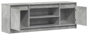 betonszürke szerelt fa TV-szekrény LED-ekkel 139,5 x 34 x 50 cm