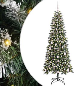 vidaXL Mű karácsonyfa 300 LED-del Zöld 180 cm PVC és Műanyag és Acél