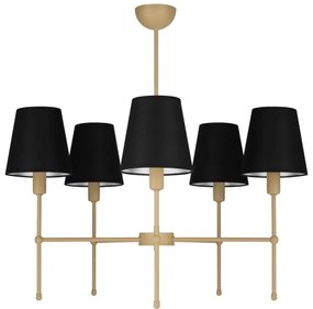 MADELA rúd csillár 5xE14/40W/230V fekete/bézs