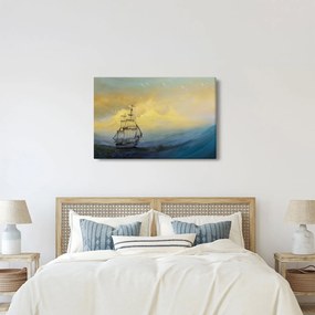 Kép - Egy hajó festménye a tengeren (90x60 cm)