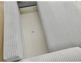 Világosszürke kordbársony kinyitható sarokkanapé (jobb oldali) Lucien – Bobochic Paris