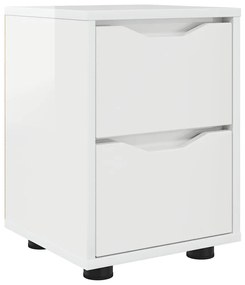 vidaXL Éjjeli asztal Magas Fényű Fehér 30,5 x 30 x 43 cm Faanyag