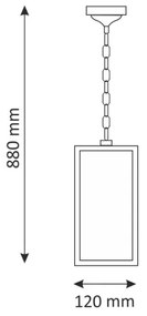 Kültéri függeszték MALMO 1xE27/15W/230V fekete