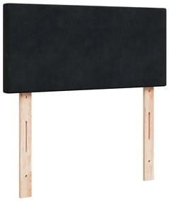 Ottomán ágykeret matraccal Fekete 100x200cm bársony