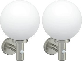vidaXL Kültéri Fali Lámpa 2 pcs Ezüst 28 x 25 x 38 cm