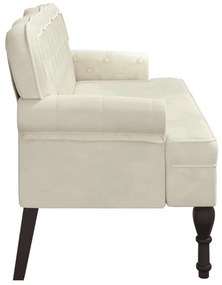 krémszínű bársonypad háttámlával 119,5 x 64,5 x 75 cm