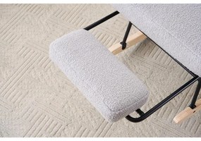 hintaszék fa lábakkal, plüss szövettel, 4 fokozatban állítható háttámlával,  szürke