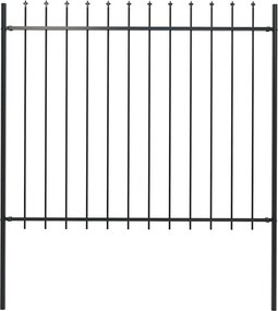 vidaXL fekete acél kerti kerítés lándzsás tetejű 181 x 150 cm