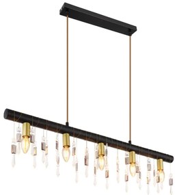 Globo 15532-5HB - KIRA függőlámpa kábellel 5xE14/40W/230V fekete