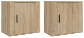 2 db sonoma tölgy falra szerelhető éjjeliszekrény 50x30x47 cm