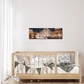 Kép - Louvre éjjel (órával) (90x30 cm)