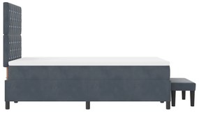 Box Spring Ágy Matraccal és Pad Dark Grey 120x190 cm Bársony