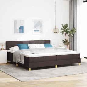 Boxspring ágy matraccal sötétbarna 200 x 200 cm szövet
