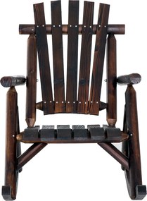 Outsunny Karfás Ringató Szék, Időjárásálló, Szilárd Fa Antracit, 97 x 69 x 93 cm | Aosom