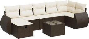 vidaXL 8 részes barna polyrattan kerti ülőgarnitúra párnákkal