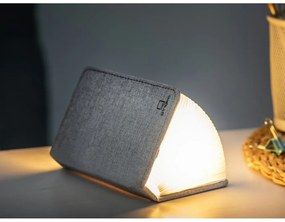 Szürke LED asztali lámpa textil búrával (magasság 2,5 cm) Booklight – Gingko