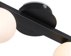 Modern mennyezeti lámpa fekete IP44 4-lámpás - Cederic