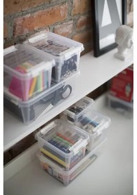 SmartStore Classic tárolódoboz fehér klipszekkel és  kerekekkel , 31 l, 31 l