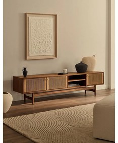 Barna TV-állvány diófa dekorral 200x50 cm Elan – Kave Home