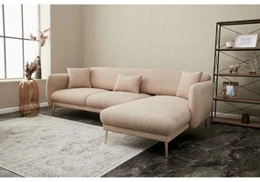 Bézs sarokkanapé (jobb oldali-heverő résszel) Simena – Balcab Home