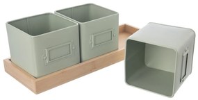 Orion Fém virágcserepek alátéttel Greenish, 37 x13,5 x 12 cm