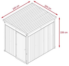 Avenberg MAGNUS Kerti ház fényáteresztő ablakokkal, 2.5 x 2.0 m - Premium