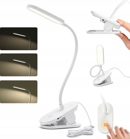 Asztali éjjeli lámpa csiptetős led olvasólámpa fehér Aigostar