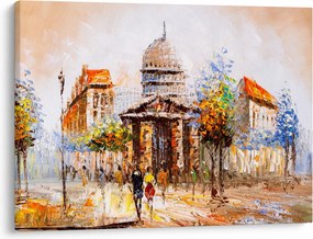 Kép - Festett városi emlékmű (70x50 cm)