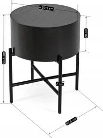 Kisasztal Fekete Színben. CEVES