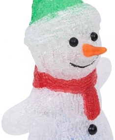 LED-es akril karácsonyi hóemberfigura bel- és és kültérre 30 cm