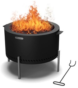 Blumfeldt Ignite Pure tűzhely, alacsony füstölés, grillrács, rozsdamentes acél, hordozható, esővédő fedél, fogantyúk