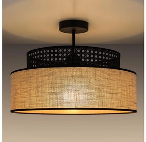 Belis Felületre szerelhető csillár  BOHO 1xE27/60W/230V átm. 40 cm fekete/rattan BE0927