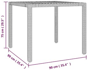 3 részes barna polyrattan kerti bisztrógarnitúra párnákkal