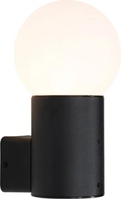 Kültéri fali lámpa fekete opál üveggel IP44 - Huma