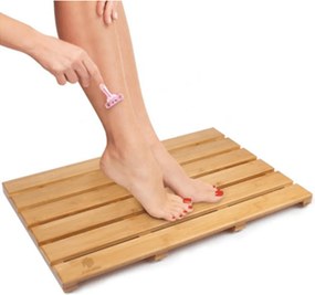 Csúszásgátló szőnyeg a fürdőszobába, természetes lakkozott bambusz, KLERA