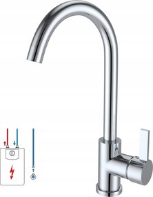 Rozsdamentes acél konyhai csaptelep Króm színű konyhai csaptelep