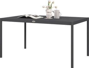 Outsunny Kerti Asztal, Étkezőasztal 6 Fő Részére, Teraszasztal, Erkélyasztal Alumíniumból, Sötétszürke, 145 x 90 x 74 cm | Aosom